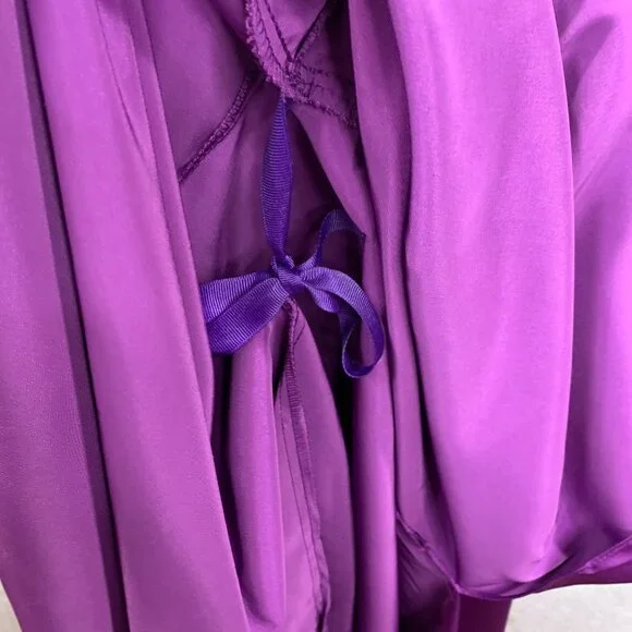 Fitted Satin Mermaid Gown with Embellished Bust, Slit Skirt, and Tie Bustle - Picture 9 of 13